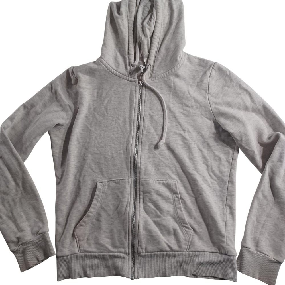 DIVIDED H&M Hoodie Womens Small Gray Full Zip Fleece Sweatshirt Pockets Casual